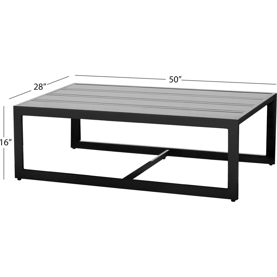 Abbyson Tori Outdoor 3-pc Nesting Table Set, White Fabric & Black Frame - Image 2 of 5
