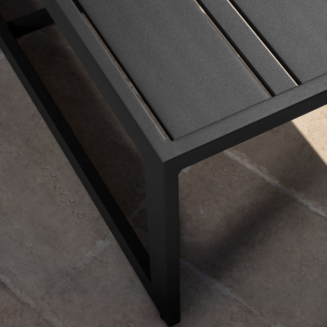 Abbyson Tori Outdoor 3-pc Nesting Table Set, White Fabric & Black Frame - Image 5 of 5