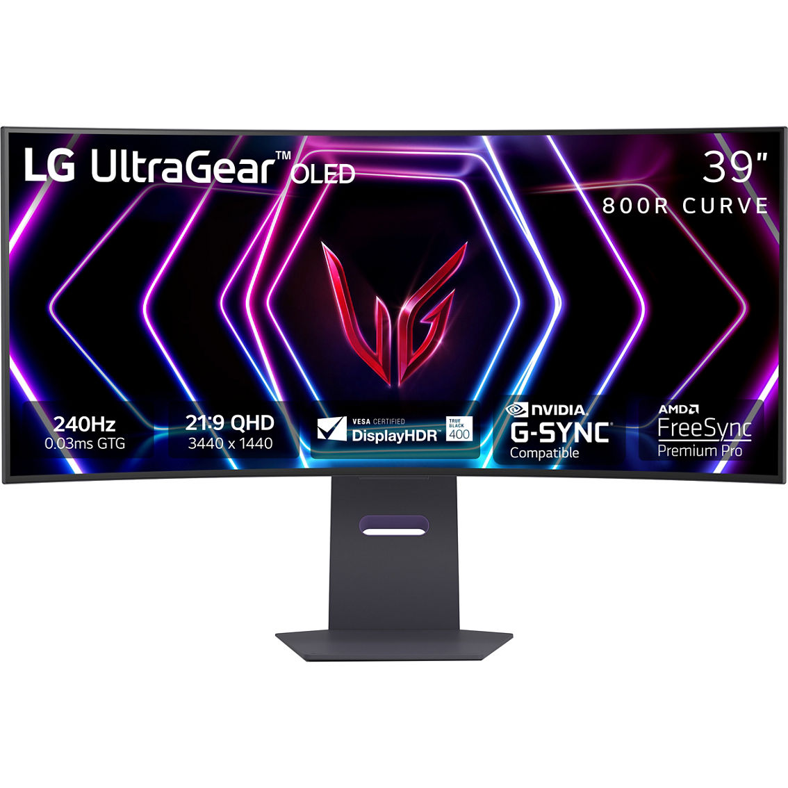 LG 39 in. UltraGear OLED Curved 240Hz WQHD Gaming Monitor with G-SYNC 39GS95QE-B - Image 2 of 9