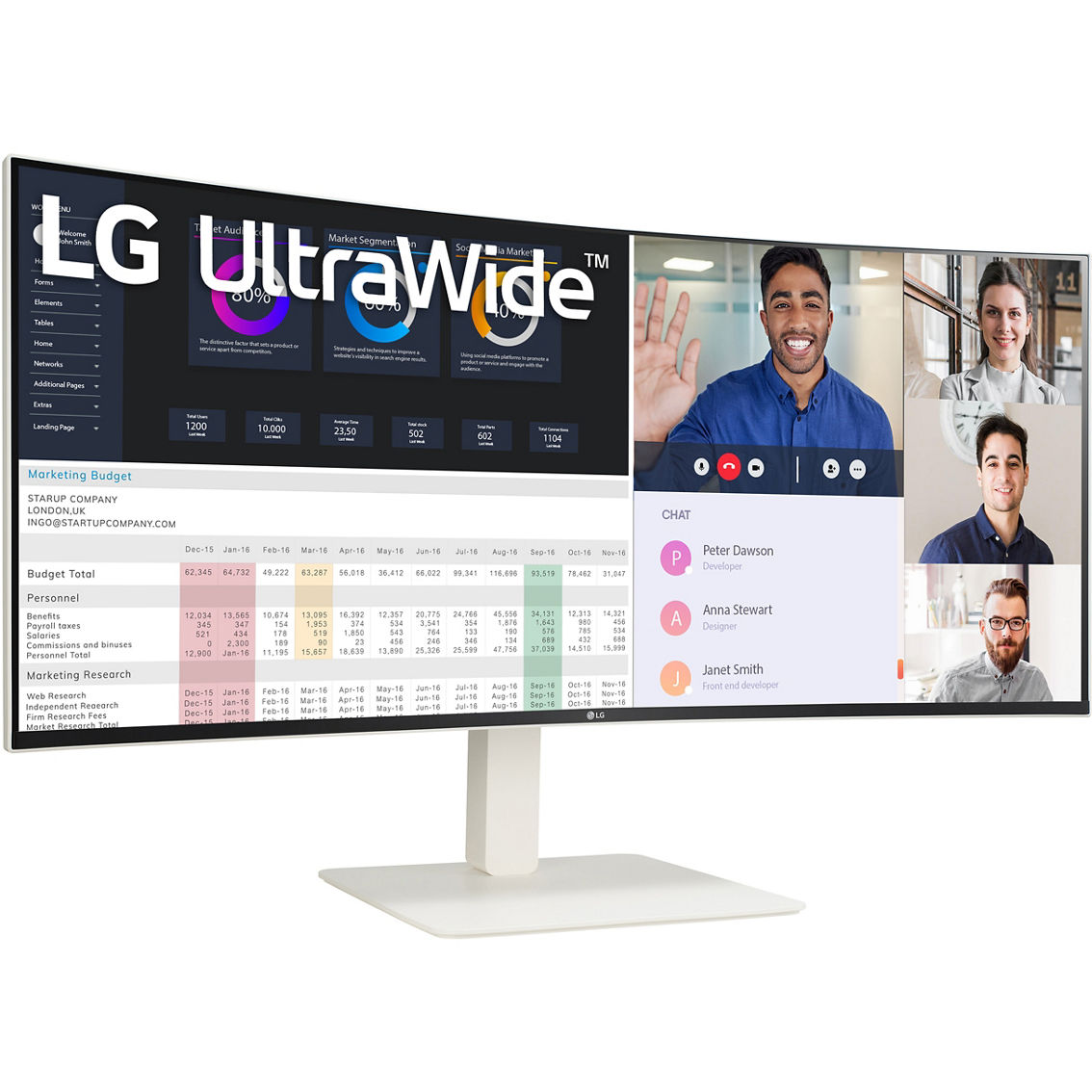 LG 38 in. UltraWide Curved 144Hz WQHD IPS Monitor with VESA DisplayHD R38WR85QC-W - Image 3 of 6