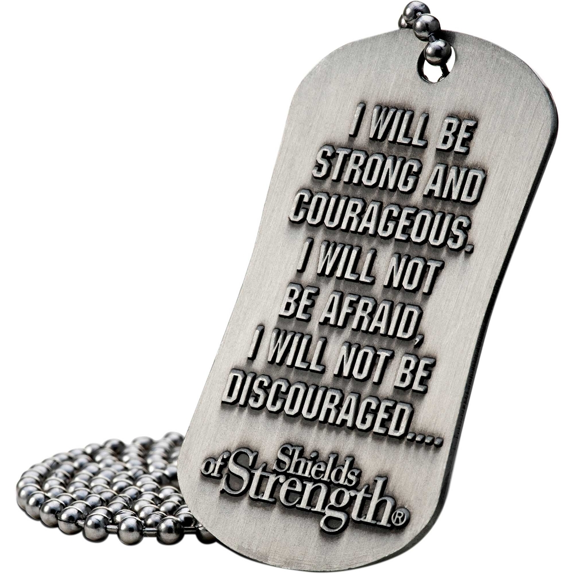 Shields of Strength Army Antique Finish Dog Tag Necklace, Joshua 1:9 - Image 3 of 5