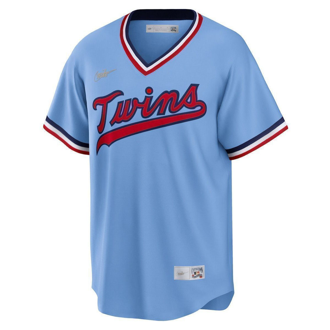 Nike Men's Light Blue Minnesota Twins Road Cooperstown Collection Team Jersey - Image 3 of 4