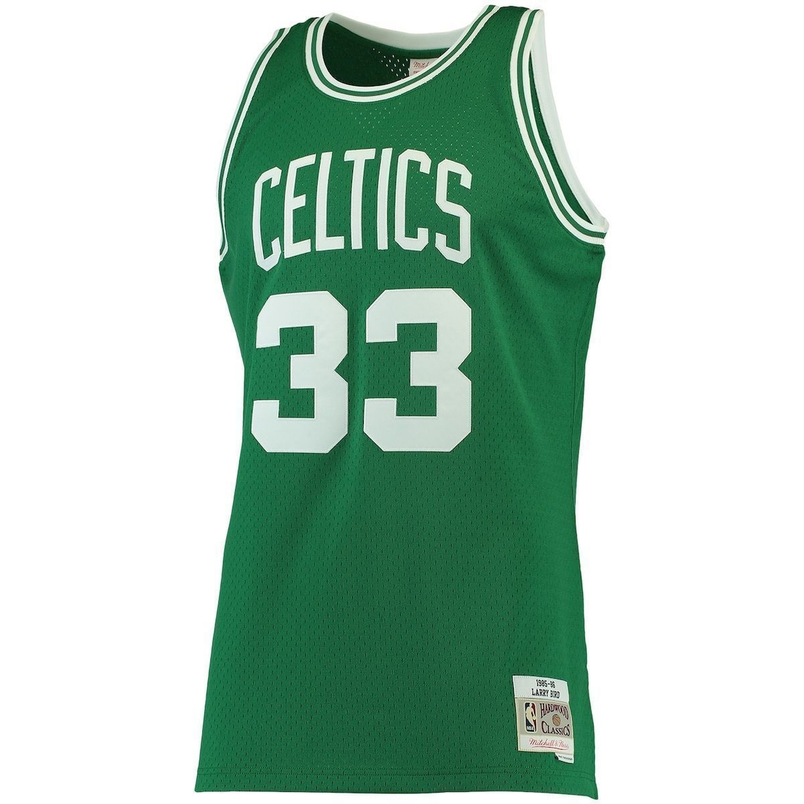 Mitchell & Ness Men's Larry Bird Kelly Green Boston Celtics Big & Tall Hardwood Classics Jersey - Image 3 of 4