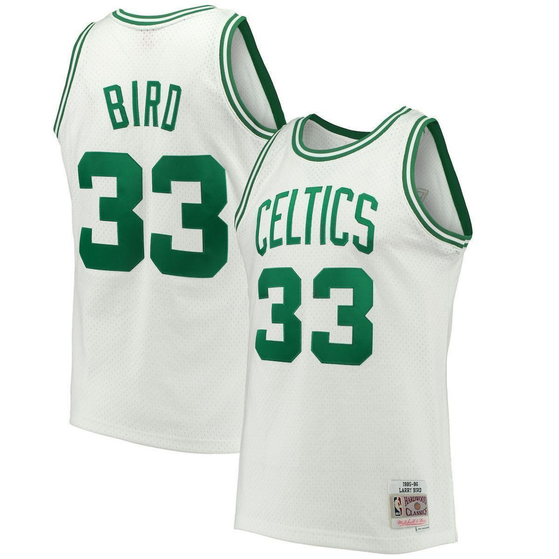Mitchell & Ness Men's Larry Bird White Boston Celtics Hardwood Classics Swingman Jersey - Image 2 of 4