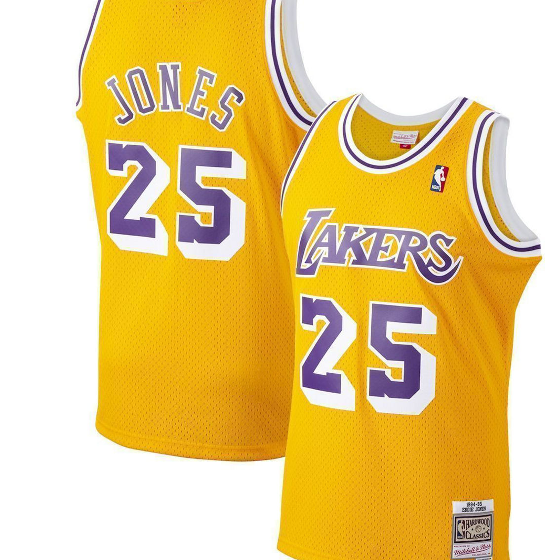 Mitchell & Ness Men's Ed Jones Gold Los Angeles Lakers Hardwood Classics Swingman Jersey - Image 2 of 4