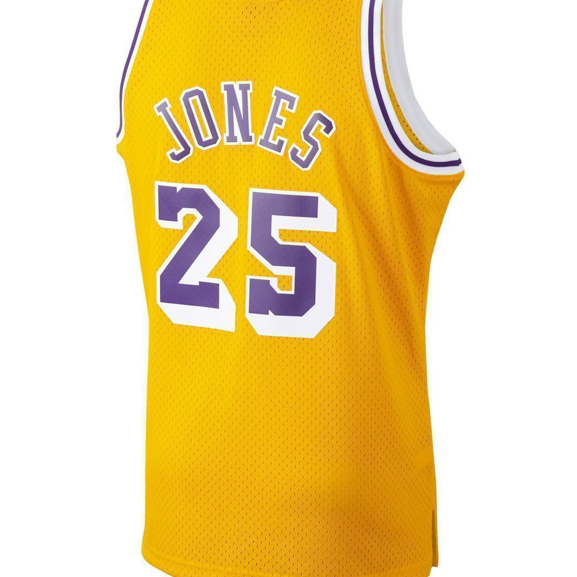 Mitchell & Ness Men's Ed Jones Gold Los Angeles Lakers Hardwood Classics Swingman Jersey - Image 4 of 4