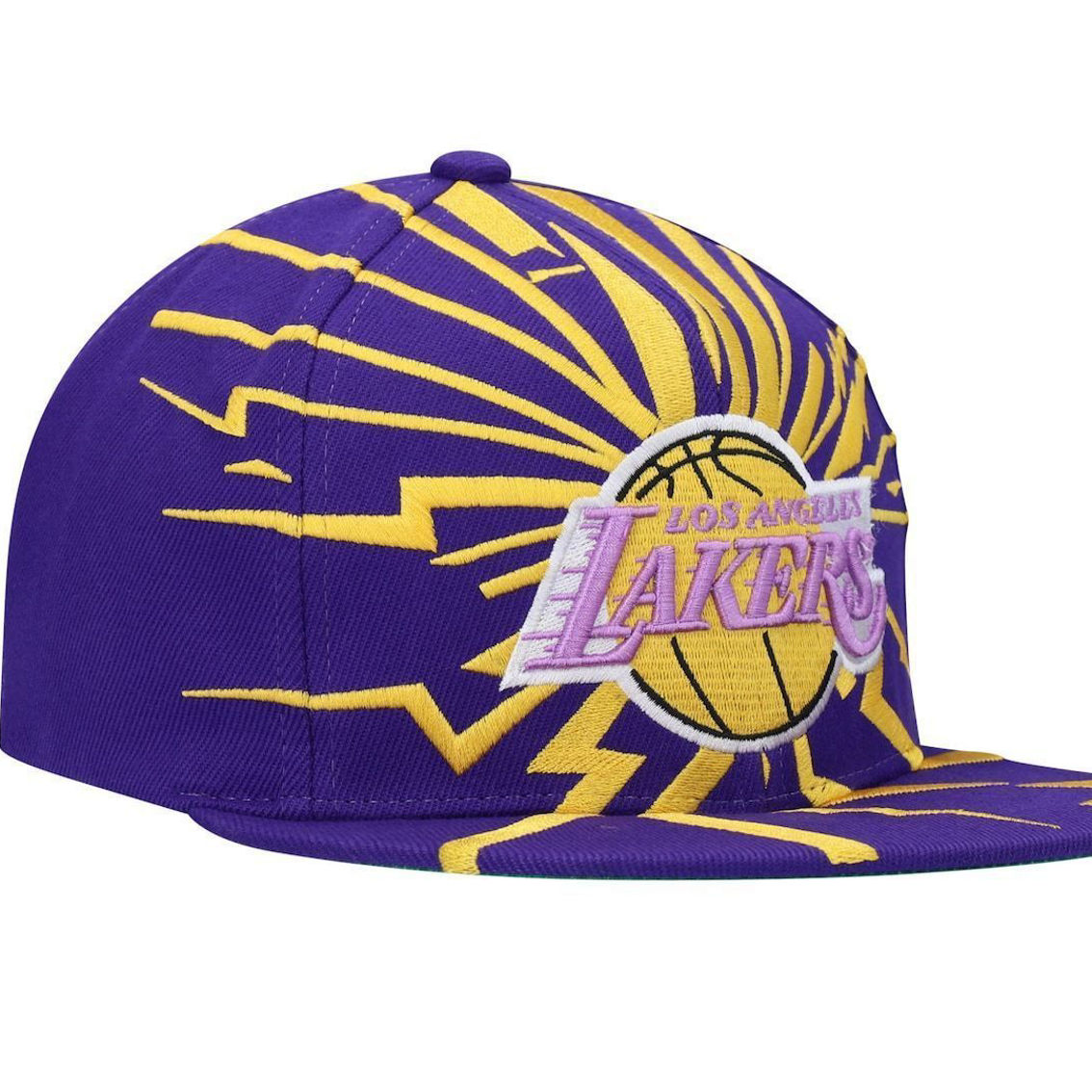 Mitchell & Ness Men's Purple Los Angeles Lakers Hardwood Classics Earthquake Snapback Hat - Image 4 of 4
