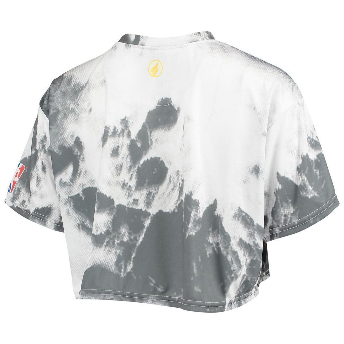 NBA Exclusive Collection Women's White/Black Los Angeles Lakers Tie-Dye Crop Top & Shorts Set - Image 4 of 4