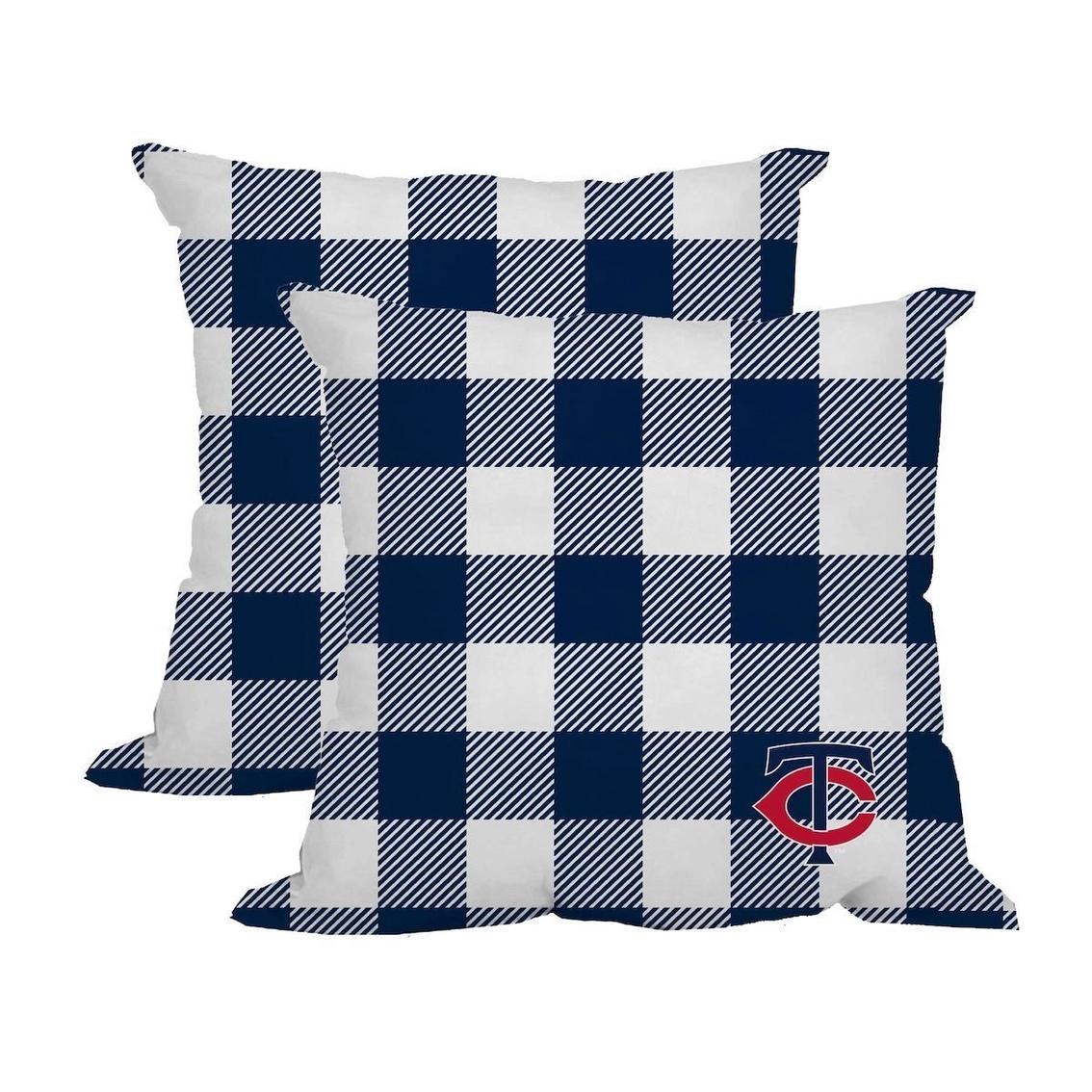 Logo Brands Minnesota Twins 2-Pack Buffalo Check Plaid Outdoor Pillow Set - Image 2 of 2