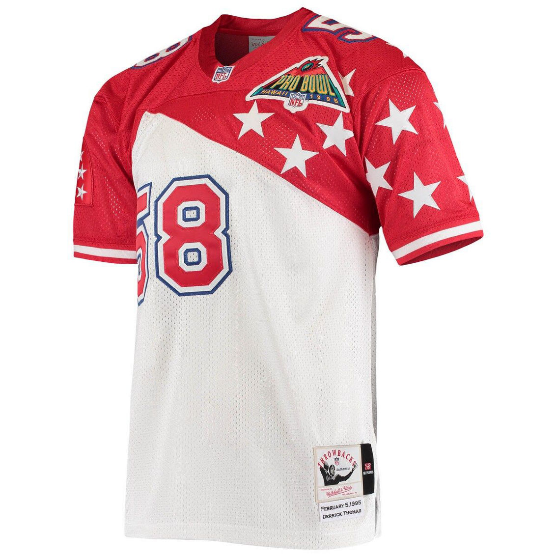 Mitchell & Ness Men's Derrick Thomas White/Red AFC 1995 Pro Bowl Authentic Jersey - Image 3 of 4