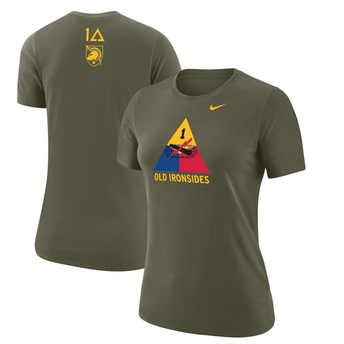 Nike Women's Olive Army Black Knights 1st Armored Division Old Ironsides Operation Torch T-Shirt - Image 2 of 4