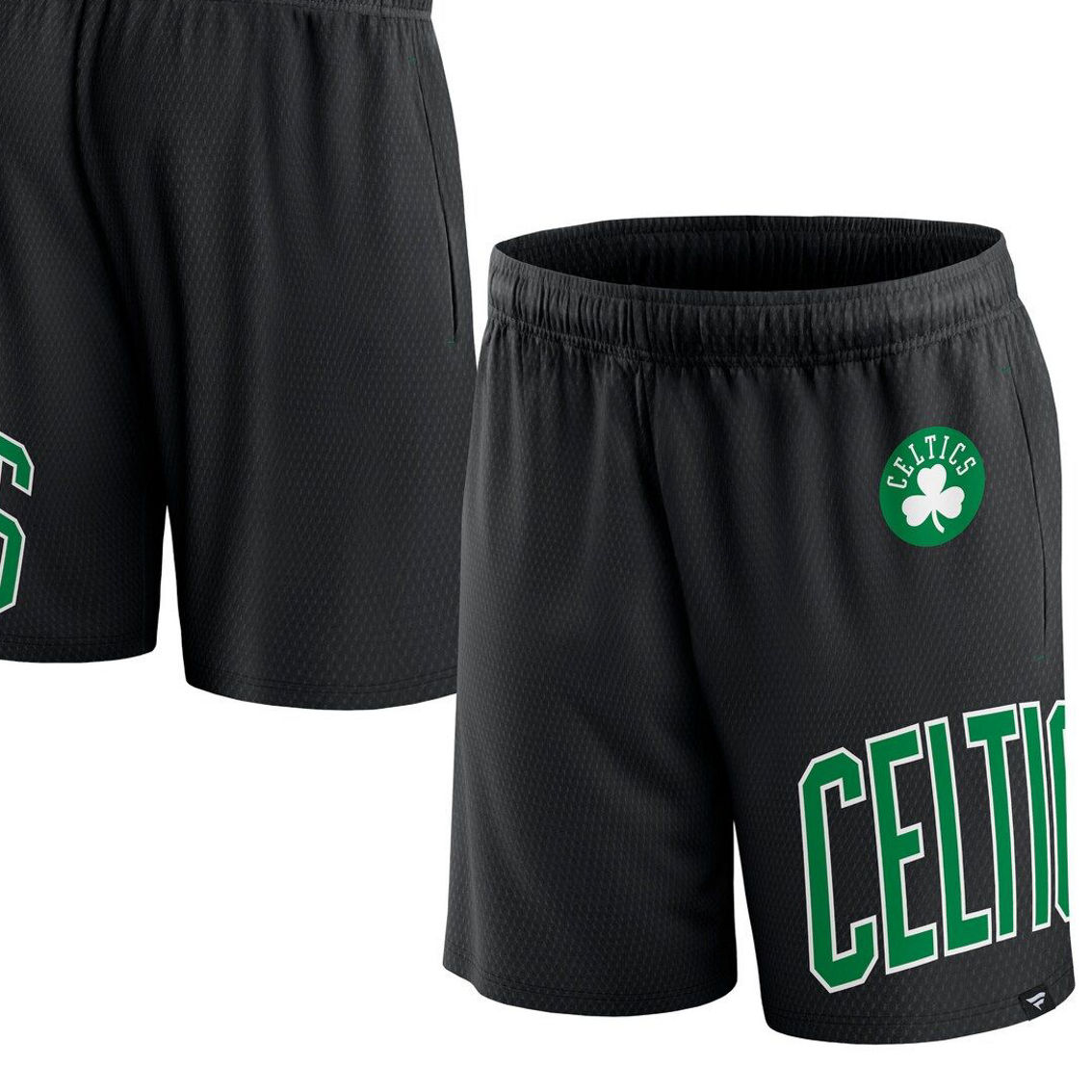 Fanatics Branded Men's Black Boston Celtics Free Throw Mesh Shorts - Image 2 of 4