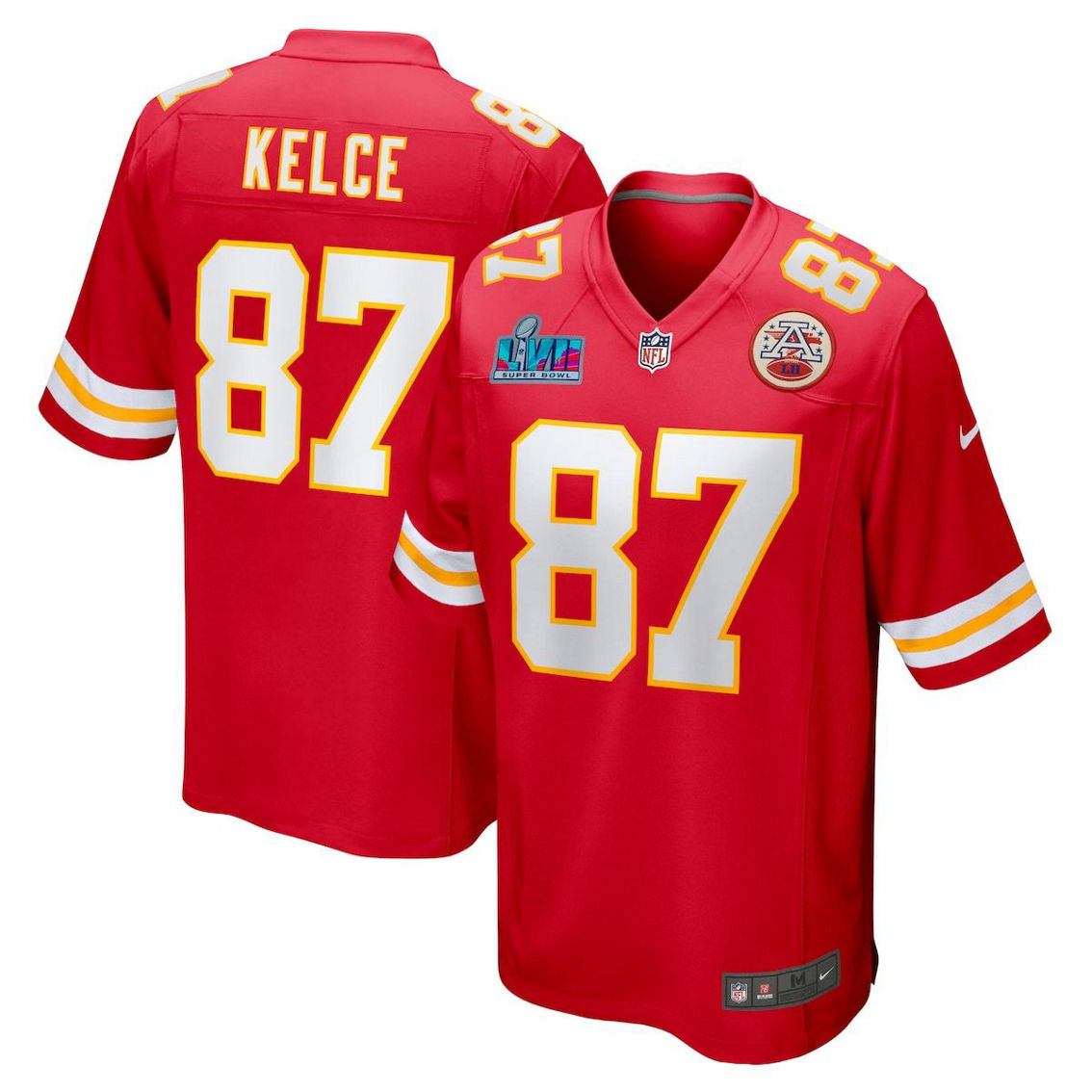 Nike Men's Travis Kelce Red Kansas City Chiefs Super Bowl LVII (2022 Season) Patch Game Jersey - Image 2 of 4