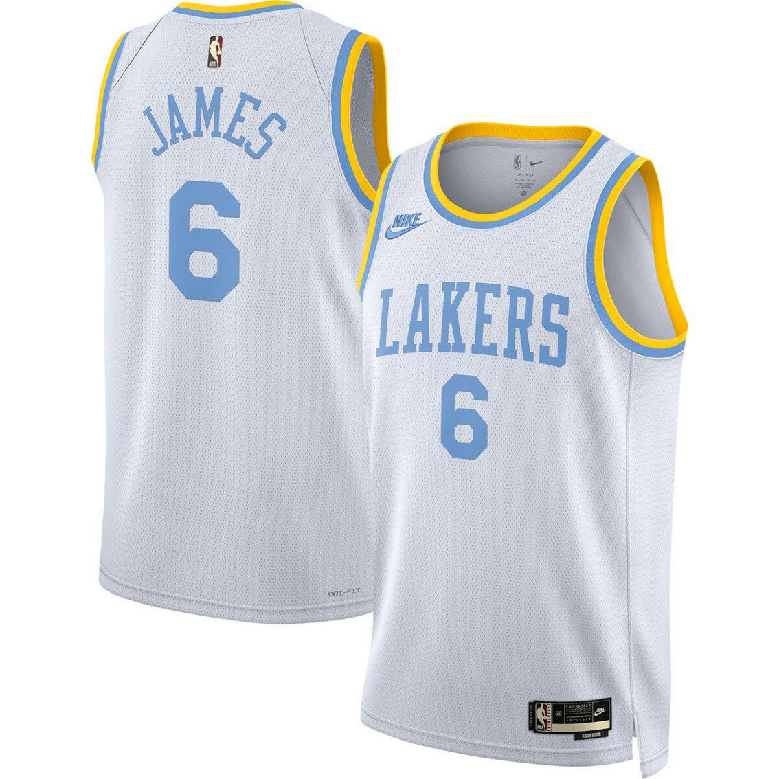 Nike Men's LeBron James White Los Angeles Lakers Swingman Jersey - Classic Edition - Image 2 of 4