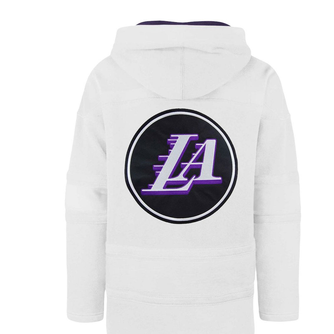 '47 Men's White Los Angeles Lakers 2022/23 Pregame MVP Lacer Pullover Hoodie - City Edition - Image 4 of 4