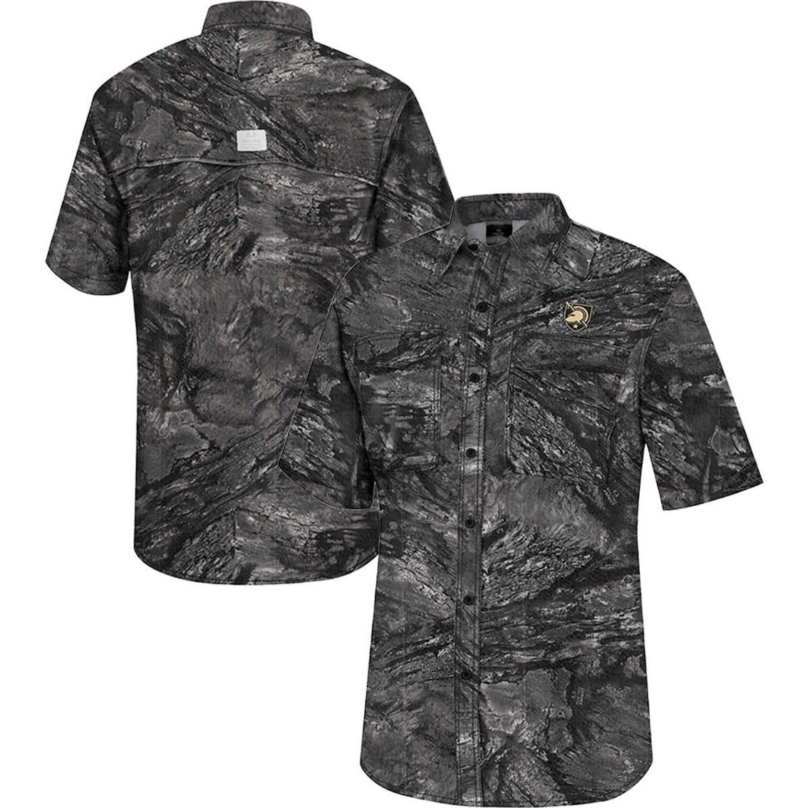 Colosseum Men's Charcoal Army Black Knights Realtree Aspect Charter Full-Button Fishing Shirt - Image 2 of 4