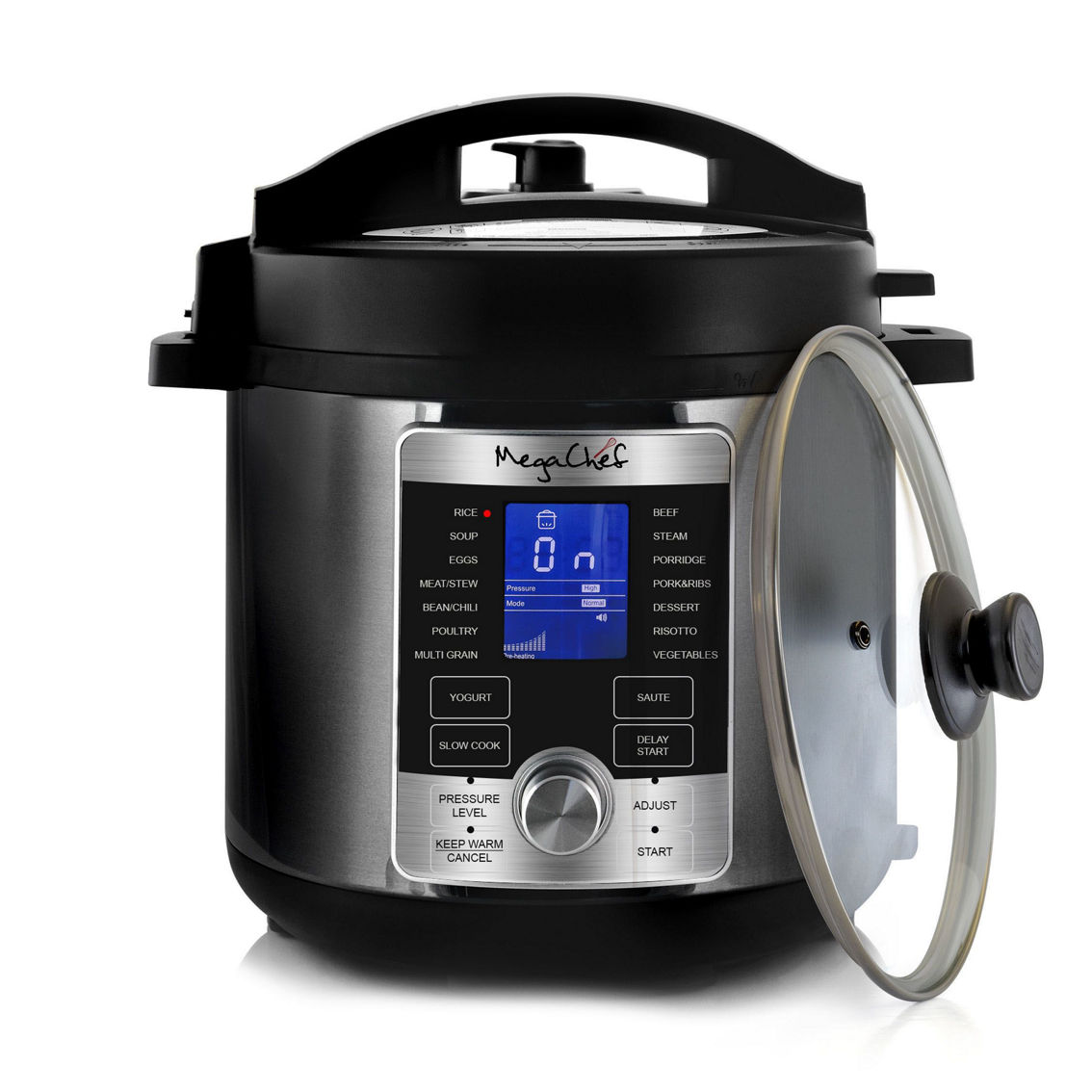 MegaChef 6 Quart Stainless Steel Electric Digital Pressure Cooker with Lid - Image 3 of 5