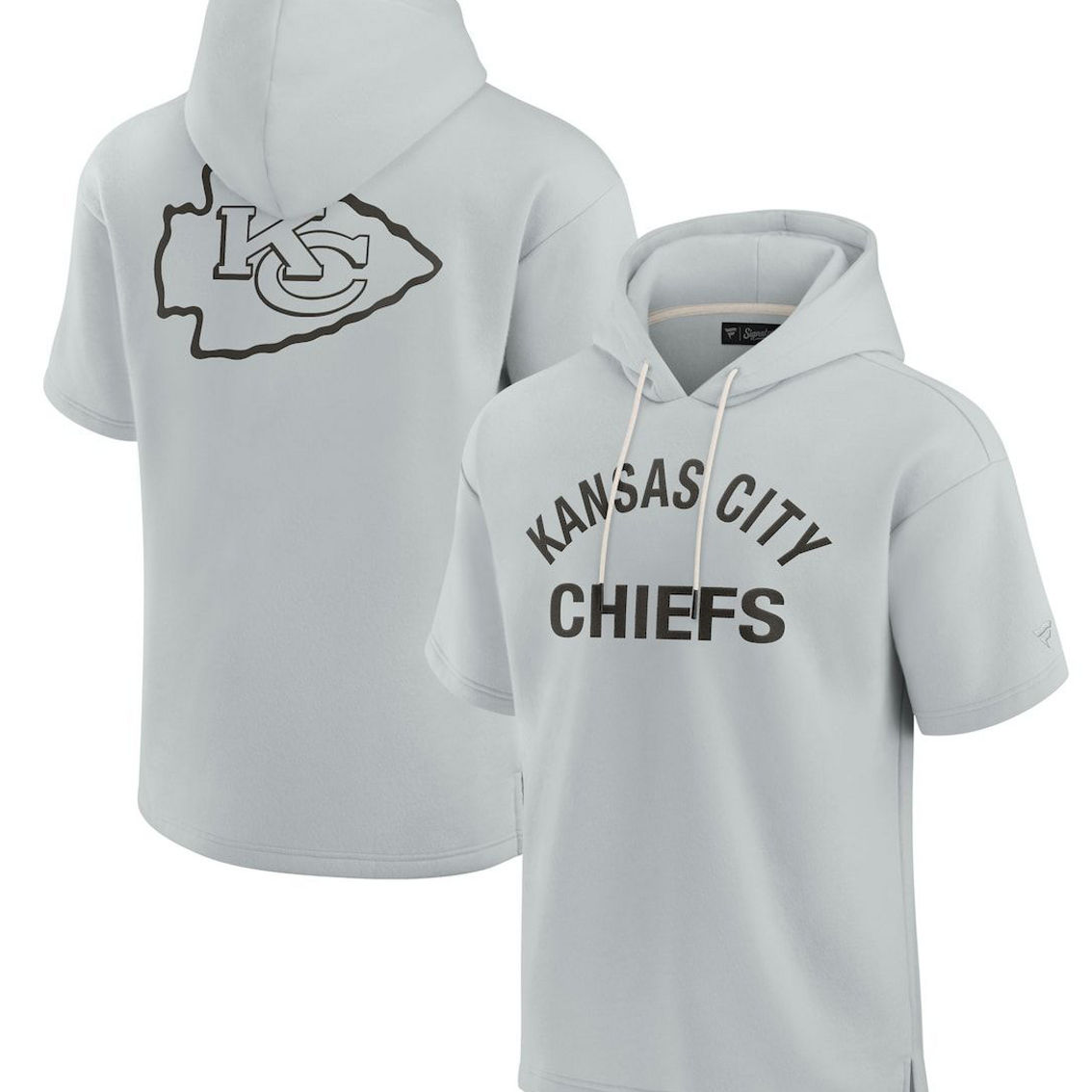 Unisex Fanatics Signature Gray Kansas City Chiefs Super Soft Fleece Short Sleeve Hoodie - Image 2 of 4