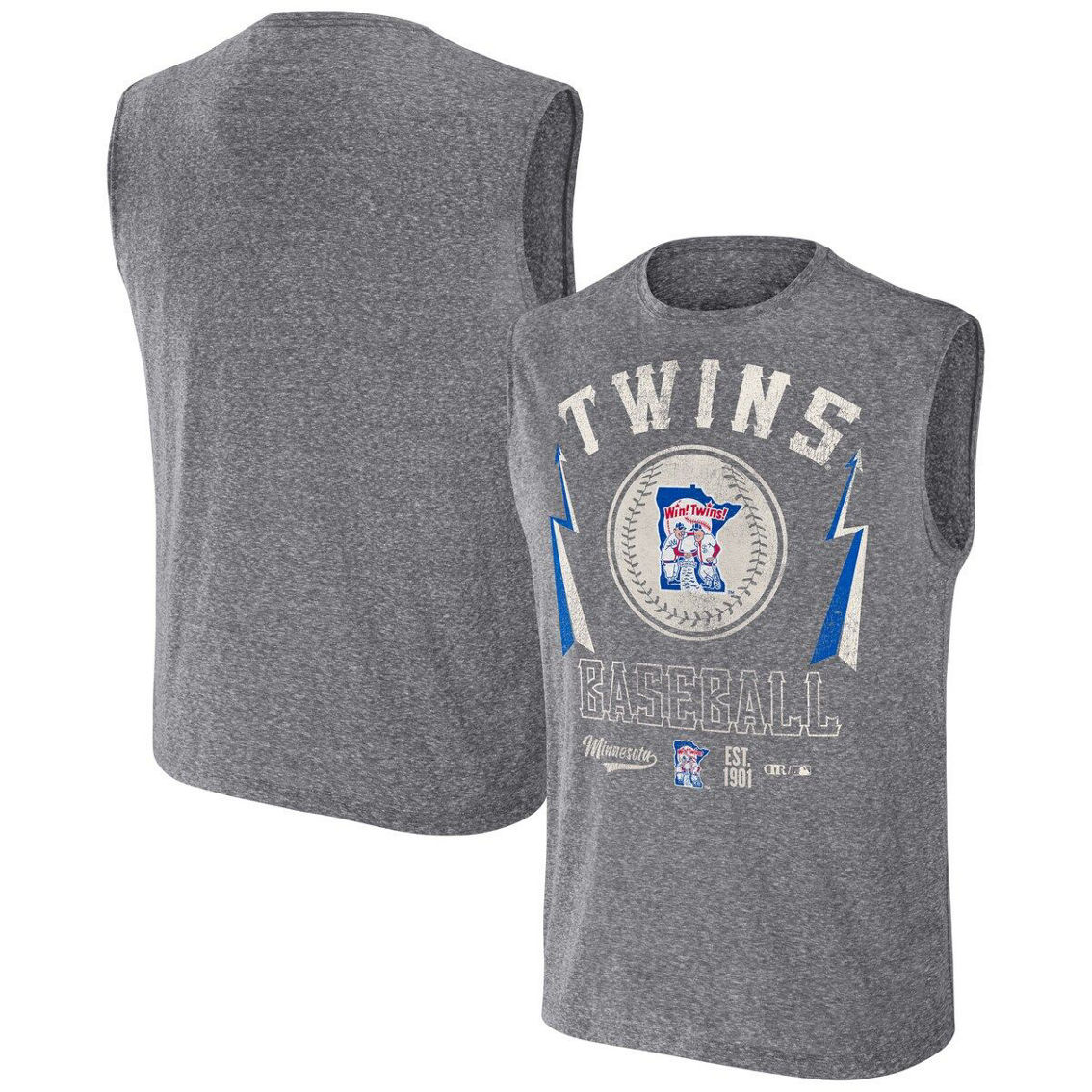 Darius Rucker Collection by Fanatics Men's Darius Rucker Collection by Fanatics Charcoal Minnesota Twins Muscle Tank Top - Image 2 of 4