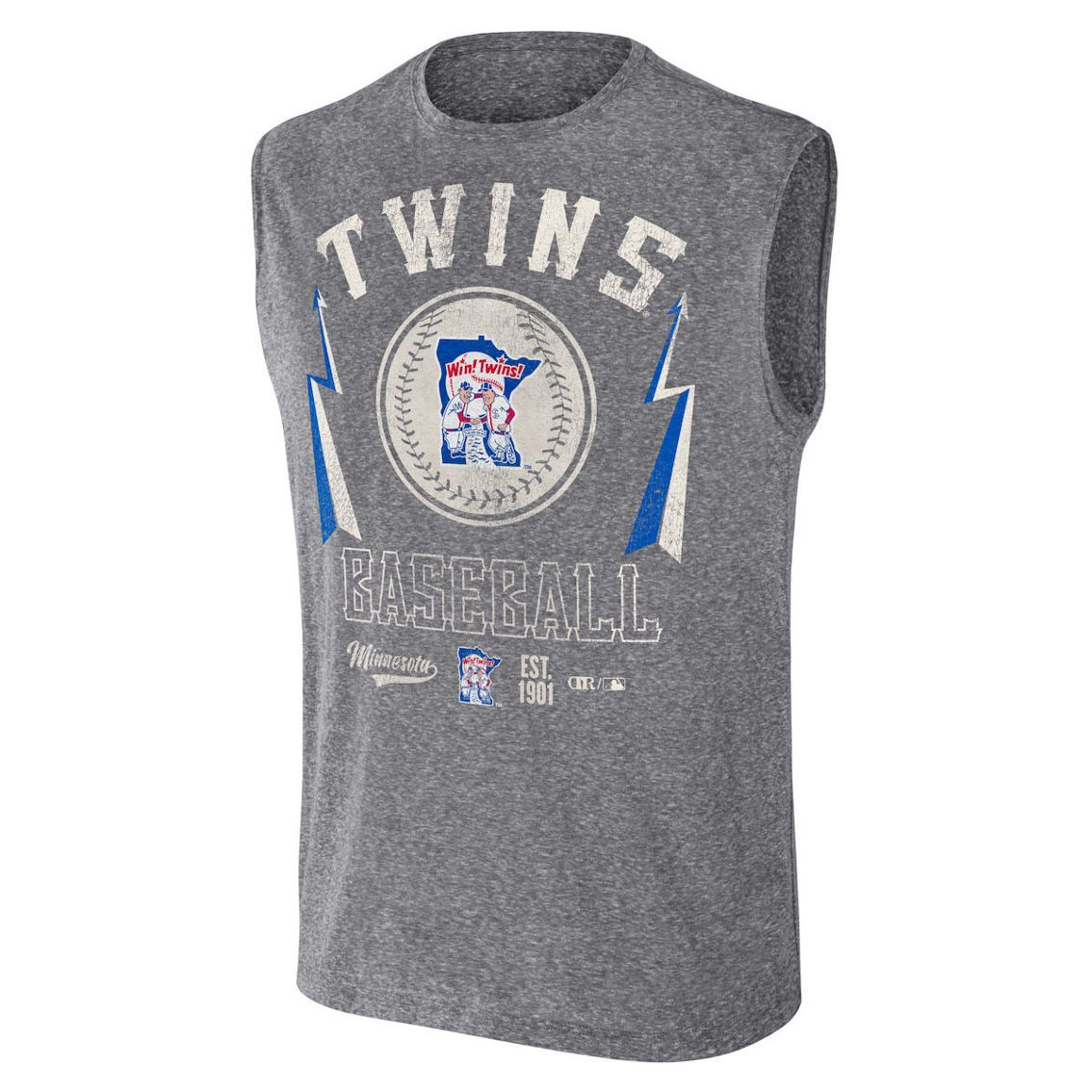 Darius Rucker Collection by Fanatics Men's Darius Rucker Collection by Fanatics Charcoal Minnesota Twins Muscle Tank Top - Image 3 of 4