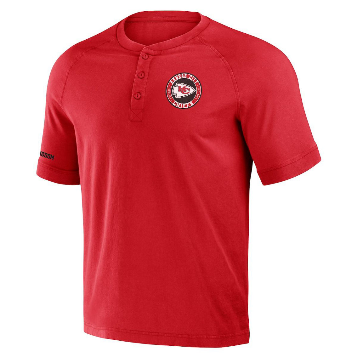 NFL x Darius Rucker Collection by Fanatics Men's Red Kansas City Chiefs Washed Raglan Henley T-Shirt - Image 3 of 4