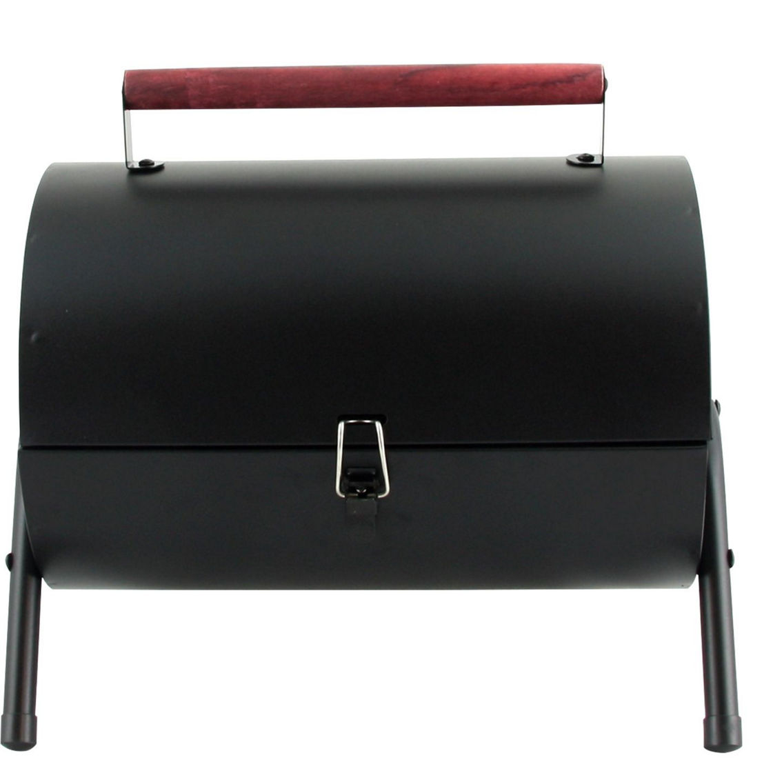 Gibson Home Delwin Carbon Steel Barrel BBQ in Black with Burgundy Wood Handle - Image 3 of 4