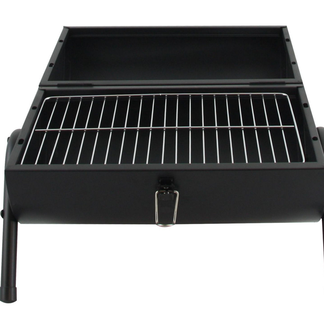 Gibson Home Delwin Carbon Steel Barrel BBQ in Black with Burgundy Wood Handle - Image 4 of 4