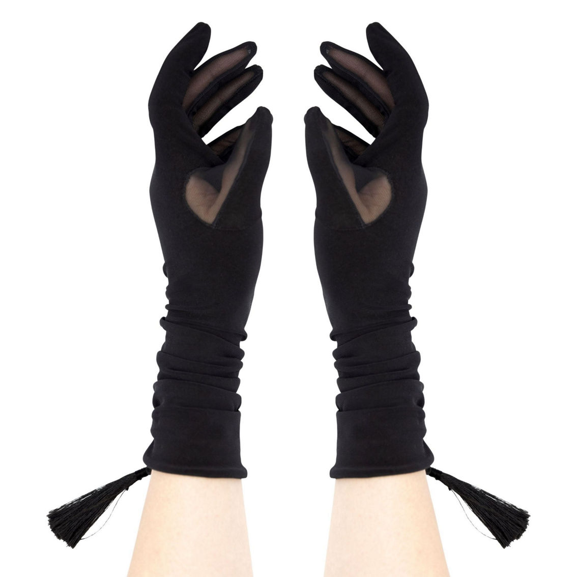 LECHERY Velvety Silky Opera Gloves With Tassel - Image 3 of 3