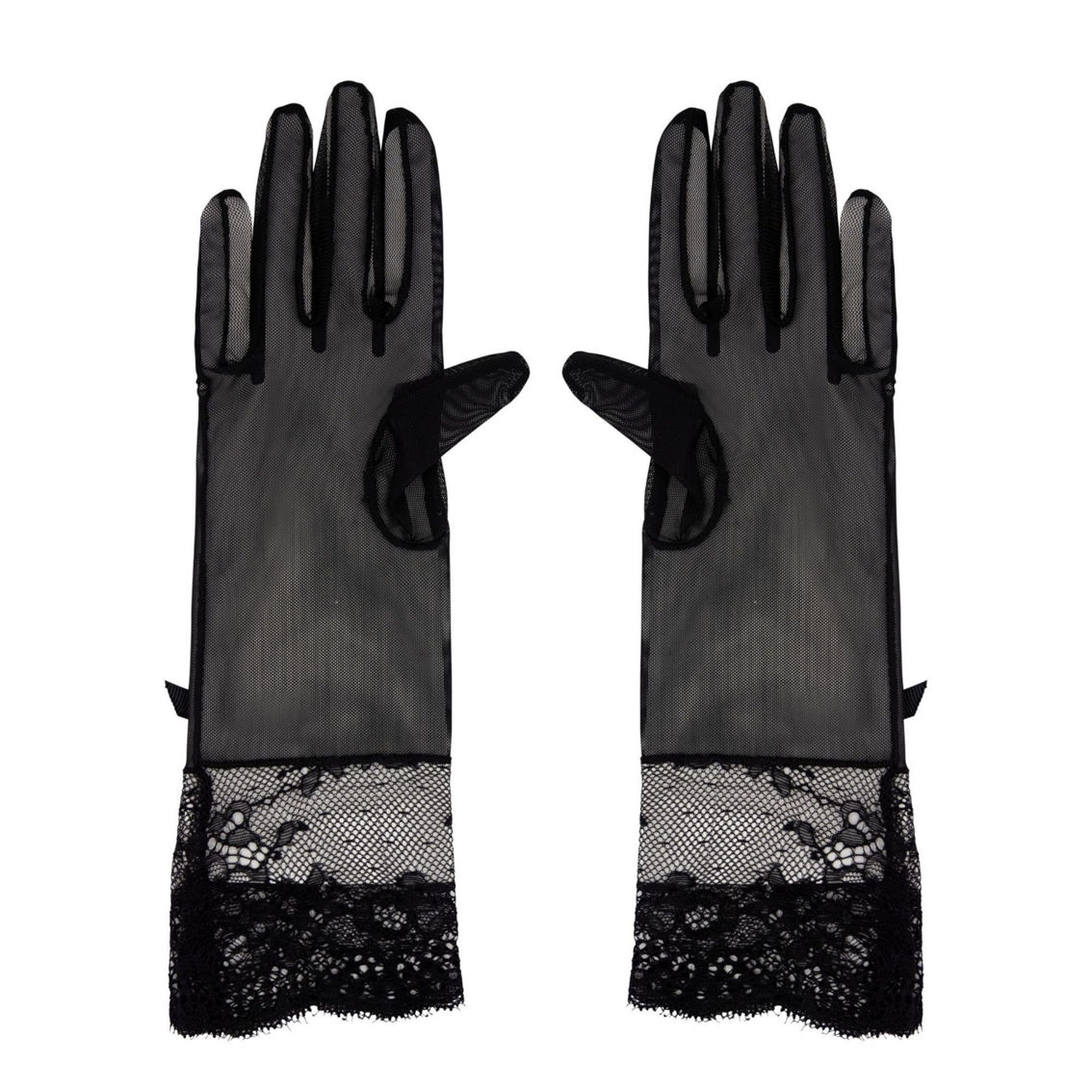 LECHERY Mesh Gloves With Lace Detail & Bow - Image 2 of 3