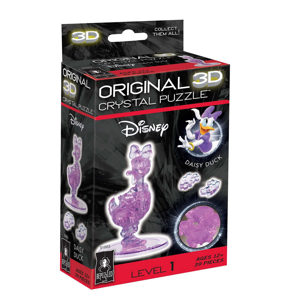 BePuzzled 3D Crystal Puzzle - Disney Daisy Duck: 39 Pcs - Image 2 of 2