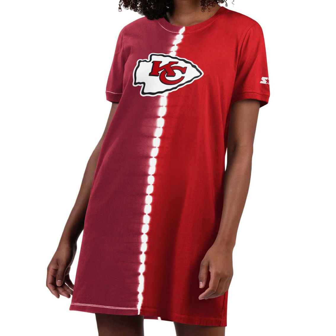 Starter Women's Red Kansas City Chiefs Ace Tie-Dye T-Shirt Dress - Image 2 of 2