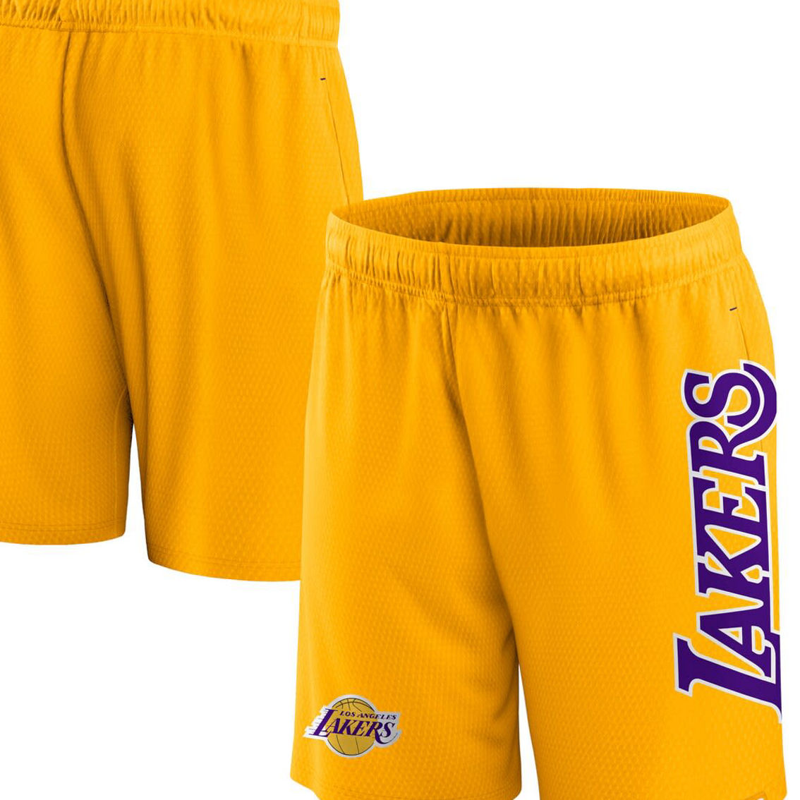 Fanatics Branded Men's Gold Los Angeles Lakers Up Mesh Shorts - Image 2 of 4
