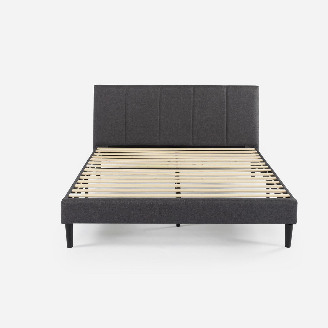 Zinus Upholstered Platform Bed with Short Headboard, Grey - Image 2 of 4
