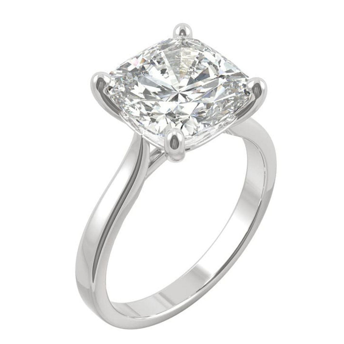 Charles & Colvard 4.20cttw Moissanite Cushion Solitaire Ring in 14k White Gold - Image 2 of 5