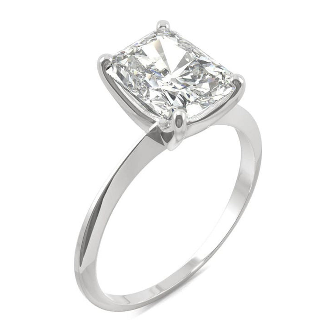 Charles & Colvard 2.70cttw Moissanite Radiant Cut Solitaire Ring in 14k White Gold - Image 2 of 5