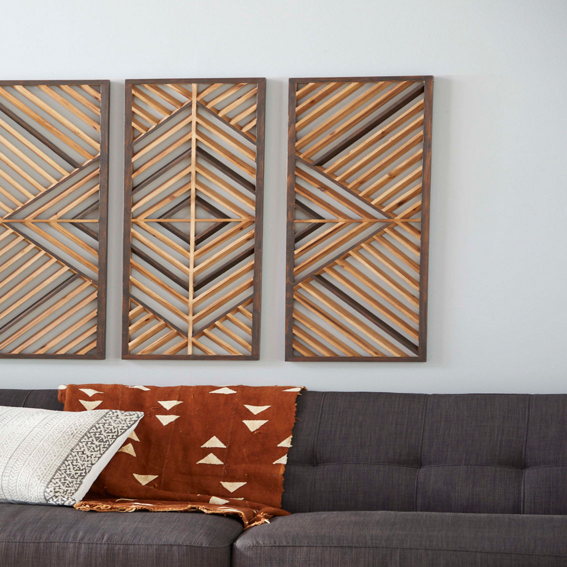 Morgan Hill Home Contemporary Brown Wood Wall Decor Set - Image 3 of 5
