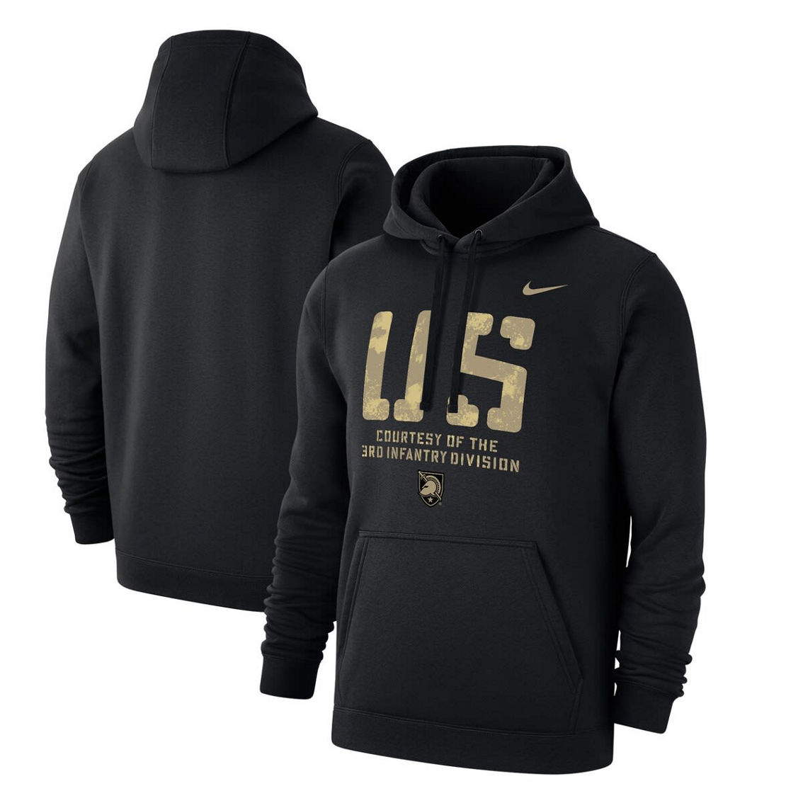 Men's Nike Black Army Black Knights Rivalry Courtesy Of Fleece Pullover Hoodie - Image 2 of 4