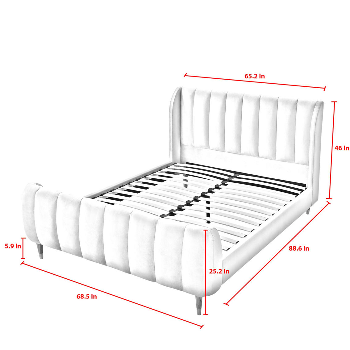 Loft Lyfe Ariyana Velvet Upholstered Platform Bed - Image 5 of 5