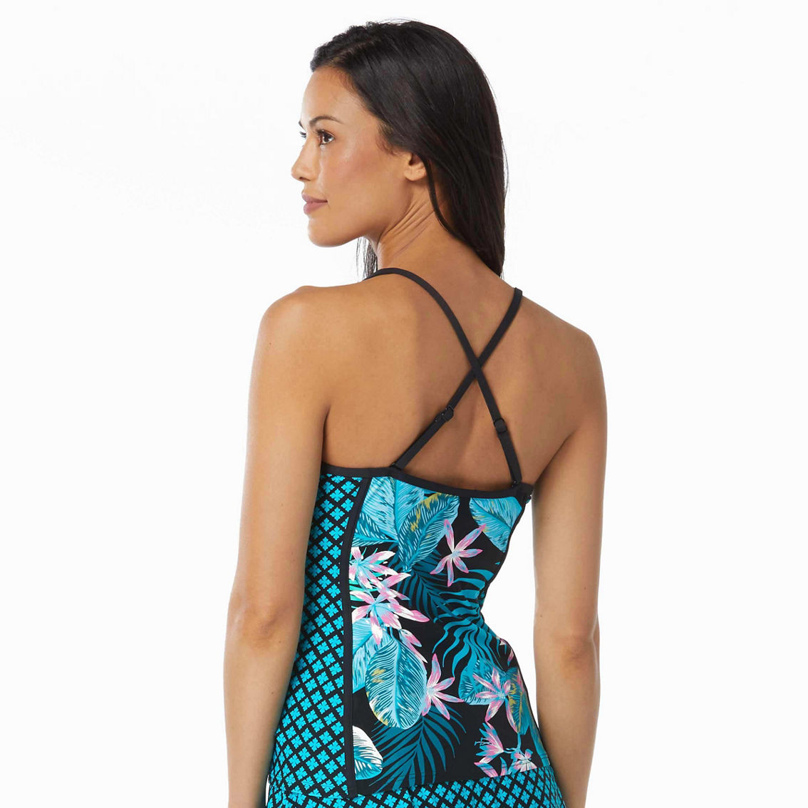 Beach House Ambition Fitted Cross Back Tankini Top - Image 4 of 5