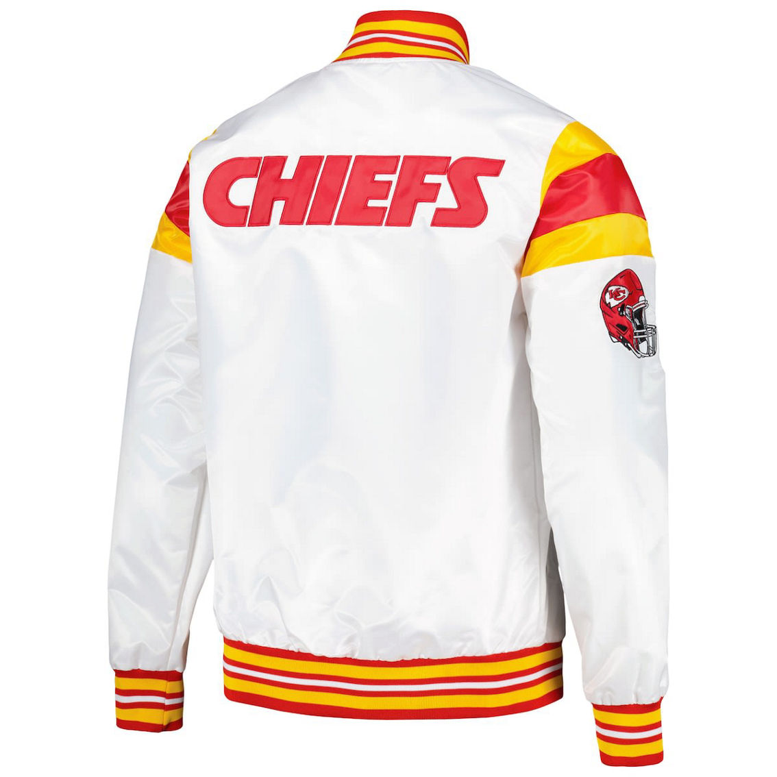 Starter Men's White Kansas City Chiefs Satin Full-Snap Varsity Jacket - Image 4 of 4