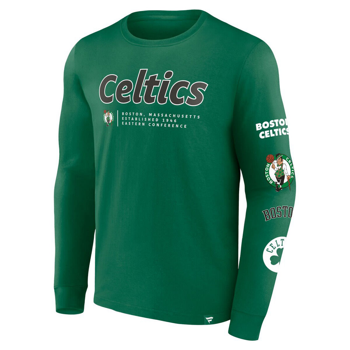 Fanatics Men's Fanatics Kelly Green Boston Celtics Baseline Long Sleeve T-Shirt - Image 3 of 4
