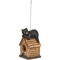 Alpine Resting Bear on Log Cabin Birdhouse, 8 in. Tall - Image 1 of 5