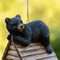 Alpine Resting Bear on Log Cabin Birdhouse, 8 in. Tall - Image 5 of 5