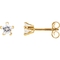 Karat Kids 14K Yellow Gold 4mm Star Cubic Zirconia Earrings - Image 1 of 3