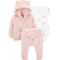 Carter's Infant Girls Terry Cardigan, Bodysuit and Pants 3 pc. Set - Image 1 of 3