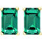 14K Yellow Gold Emerald Cut Emerald Stud Earrings - Image 1 of 2