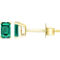 14K Yellow Gold Emerald Cut Emerald Stud Earrings - Image 2 of 2