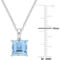Sofia B. Sterling Silver Princess Blue Topaz Solitaire Pendant with Heart Design - Image 2 of 4