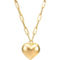 14K Yellow Gold 12 x 12 x 6mm Puffed Heart Paperclip Necklace, 18 in. - Image 1 of 3