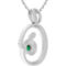Sterling Silver Lab Created Emerald and White Sapphire Mother and Child Necklace - Image 3 of 3